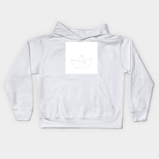 paper boat of origami Kids Hoodie